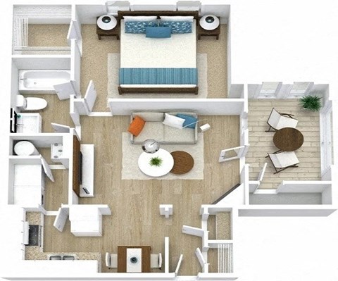 1 Bed 1 Bath Floor Plan | 925 Sq. Ft. at Abbington Place Apartments, Greensboro , NC